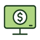 Computer screen with dollar sign