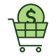 Money in a shopping cart